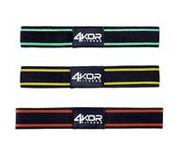 4KOR Lot de 3 bandes de résistance pour tonifier et soulever les fessiers, les bras et les jambes - Bande d'exercice pour la musculation, le yoga, les étirements, la barre ou le pilates - 3 niveaux de