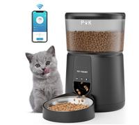 4L Distributeur de Nourriture Automatique Chat&Chien - 2.4G WiFi -APP Contrôle - 10 Repas par Jour - Enregistrement Vocal 10S -