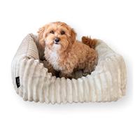 4L Textil Bella Panier en Peluche Premium Line pour Chien et Chat - Panier pour Chien et Chat - Moelleux - Canapé pour Petits Chiens - Beige - 60 x 40 cm