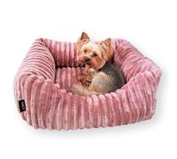 4L Textil Bella Panier en Peluche Premium Line pour Chien et Chat - Panier pour Chien et Chat - Moelleux - Canapé pour Petits Chiens - Rose - 60 x 40 cm