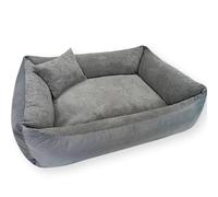 4L Textil Panier pour Chien Lit pour Animaux de Taille Moyenne canapé pour Chien Housse Amovible et Lavable(Gris foncé,100x80 cm)