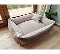 4L Textil Panier pour Chien Lit pour Petits Animaux canapé pour Chien Housse Amovible et Lavable(Beige/Marron,60x40 cm)