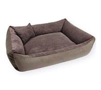 4L Textil Teo - Housse Douillette pour Chien - Amovible et Lavable - Coussin pour Chien de Taille Moyenne - Moelleux - 80 x 60 cm - Marron