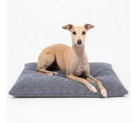 4L Textil Zoe Coussin en Velours côtelé pour Chien de Taille Moyenne avec Housse et Fermeture éclair, Coussin Douillet pour Chien Lavable, lit pour Chien en Velours côtelé, 80 x 60 cm, Graphite
