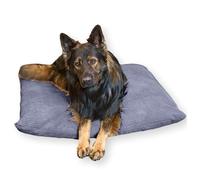 4L Textil ZOE - Coussin pour chien en velours côtelé - Lavable - Housse amovible - 120 x 100 cm - Graphite (rayures)