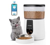 4L WIFI Distributeur Automatique de Nourriture Distributeur de Croquettes pour Chats et Chiens Blanc