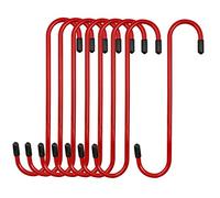 4LIFETIMELINES Lot de 8 crochets de suspension pour étrier de frein, acier durable, revêtement en poudre rouge avec embouts en caoutchouc, pour travaux automobiles sur essieu de frein et systèmes de