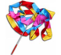 4m/13.12ft Bandes de danse Gymnastics Ribbon Streamer Bâtons de danse pour flamme enfant