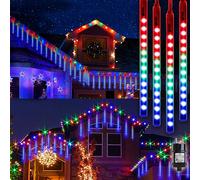 4M 288 LED Glaçons 50cm 8 Tubes Météores Lumières Lumières de Noël Jardin Intérieur Balcon Fête Mariage Décoration, Multicolore