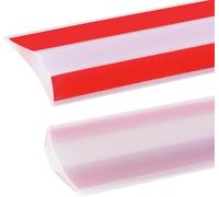 4M Bande d'étanchéité Silicone Pliable Barrage d'eau Seuil de Douche Joint Douche Barriere de Douche Retenue d'eau Anti Débordement pour Salle de Bain Cuisine,25x15mm Transparent(Deux Côtés Adhésifs)