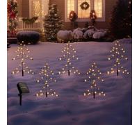 4m d’éclairage de Noël extérieur, décoration de Noël LED extérieure en lot de 5, éclairage de Noël extérieur pour arbre, piquet de jardin solaire pour Noël avec IP65 résistant aux intempéries, idées d