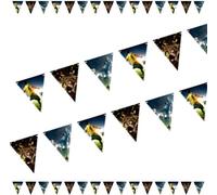 4m de chaîne de fanions de football * KICK IT * comme décoration pour l'Euro 2024, anniversaire d'enfant et fête de football | Taille : 400x19cm, en papier fort | Guirlande anniversaire enfants Soccer