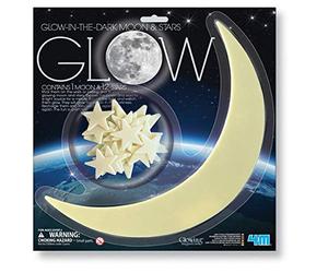 4M Glow-In-The-Dark Moon and Stars - 1 Moon/12 Stars by 4M