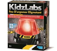 4M Kidzlabs: FEU D'URGENCE CLIGNOTANT 8,5cm, avec des instructions détaillées, fonctionne sur piles 2x1.5V AAA (excl.), boîte 17x22x6cm, 5+