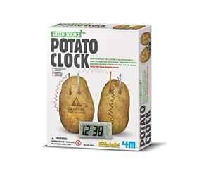 4M Kidzlabs Green Science: Potato Clock, Contient Une Pendule Digitale, Bande adhésive transparante, Bande en cuivre et Zinc et Instructions détaillées, boîte 17x22x6cm, 5+