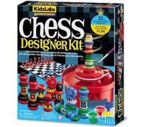 4M Industrial Development – Kit de fabrication Kidz Labsgamemaker – Jeu d'échecs en bois – Rouge