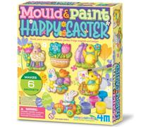 4M Kit de peinture et moule de Pâques - 6 aimants de réfrigérateur et badges - À partir de 5 ans - Kit de peinture sur plâtre pour garçons et filles
