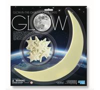 4M Luna Luminosa Grande, Étoiles Décoration Fluorescente Glow in the Dark 4M