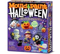 4M Maquette et peintures Halloween - Kit créatif fluorescent pour réaliser et peindre 8 aimants et broches en plâtre, travaux créatifs pour enfants, décorations d'Halloween, à partir de 5 ans