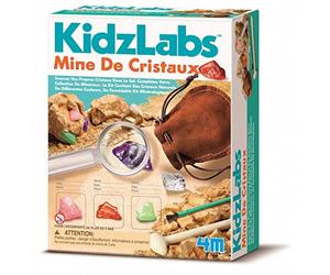 4M Mine de Cristaux Enfant - Kit fouille avec 8 Vrais Cristaux - Jeu Scientifique et Excavation dès 5 Ans