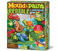 4M - Kit moulage et peinture Reptiles et Amphibiens, 6 aimants/badges, 5-12 ans - Multicolor TU