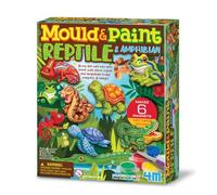 4M Mold & Paint Reptile & Amphibian Kit de loisirs créatifs pour créer et peindre 6 aimants de réfrigérateur ou badges pour garçons et filles âgés de 5 à 12 ans