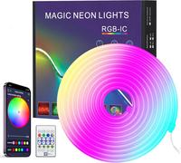 4m Rgb Led Strip Light With App/Remote Control,Music Sync,Flexible Waterproof Ip67 Silicone Strip Light Neon Light For Bedroom,Party,Outdoor Decoration