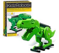 4M - Robot Dino | KidzRobotix | Construis un robot dino T-Rex | Bouche qui rugit, yeux qui clignotent & avant-bras qui bougent | Amusant et créatif | 68734