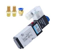 4M210-08 5 way 2 Position Inner Guard Plate Connection Solenoid Air Valve G1/4" AC220V DC24V Electronic Switch Battery Valve(With 10mm fittings,DC12V)