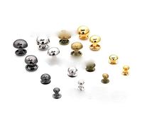 4mm-10mm Double Cap Champignon Stud Rivet Métal Nail Round Spike Rivets Leathercraft Chaussures Ceinture Vêtement Couture Accessoires 200sets-Laiton Antique,4mm