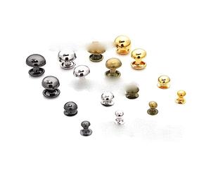 4mm-10mm Double Cap Champignon Stud Rivet Métal Nail Round Spike Rivets Leathercraft Chaussures Ceinture Vêtement Couture Accessoires 200sets-Laiton Antique,6mm