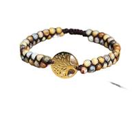 4mm Fou Onyx Perles Fait à la Main Arbre de Vie Bracelets Porte-Bonheur chaîne Yoga amitié Bracelets tressés