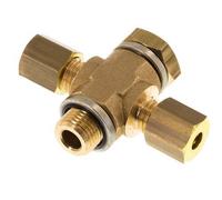 4mm & G1/8'' Te de compression en laiton avec filetage mâle 150 bar Acier zingue, avec insert NBR DIN EN 1254-2