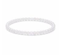 4mm Natural Gemstone Beaded Bracelet for Women, Handmade Stretch Crystal, Minimalist Elastic Stone Bead, Stackable Everyday Jewelry Gift(Clear Quartz)