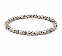 4mm Natural Gemstone Beaded Bracelet for Women, Handmade Stretch Crystal, Minimalist Elastic Stone Bead, Stackable Everyday Jewelry Gift(Dalmatian Jasper)