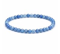 4mm Natural Gemstone Beaded Bracelet for Women, Handmade Stretch Crystal, Minimalist Elastic Stone Bead, Stackable Everyday Jewelry Gift(Blue Aventurine)