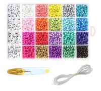 4mm Perles Breloque Perle De Rocaille En Verre Coffret Rond Perles Pour Bracelet À Bricoler Soi Même Collier Fabrication De Bijoux Accessoires 20 Couleurs