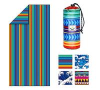4Monster Serviette de plage avec sac de transport, serviette de plage surdimensionnée à séchage rapide pour adultes, randonnée, yoga, gym, sport, natation, camping, vacances (Hawaï, S : 80x160 cm)
