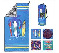 4Monster Serviette de plage en microfibre à séchage rapide, super absorbante et légère pour les nageurs, serviette sans sable, serviettes de plage pour piscine, natation, sports nautiques (30 planche de surf D, taille L (160 x 80 cm)