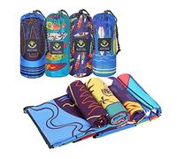 4Monster Serviette de plage en microfibre à séchage rapide, super absorbante et légère pour nageurs, serviette anti-sable, serviette de plage pour piscine, natation, sports nautiques (04 planche de surf multicolore, taille L)