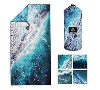 4Monster Serviette de plage en microfibre pour voyage, séchage rapide, super absorbante, légère, pour nageurs, serviette de plage pour piscine, natation, sports nautiques (17 océan), XL (198,1 x 89,9 cm)