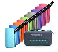 4Monster Serviettes en microfibre en 14 couleurs, Serviette de sport à séchage rapide absorbante, Serviette de voyage ultra légère pour fitness, sauna, voyages, sport