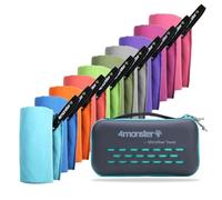 4Monster Serviettes en microfibre en 14 couleurs, Serviette de sport à séchage rapide et absorbante, Serviette de voyage ultra légère pour fitness, sauna, voyages et sport