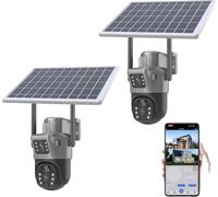 4MP 4G PTZ caméra solaire, 1296P résolution, PIR détecteur de mouvement, 2*4G version caméra seulement