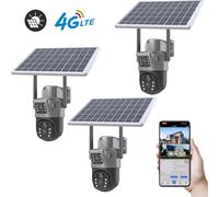 4MP 4G PTZ caméra solaire, 1296P résolution, PIR détecteur de mouvement, 3*4G version caméra seulement