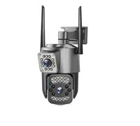 4MP 4K Dual Lens Outdoor Camera PTZ IP Cameras Night Vision Security Protection Wireless CCTV Net Video Surveillence pour Jardin, Garage, Atelier(No Card)