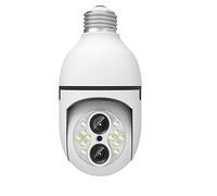4MP Double Objectif E27 Ampoule Caméra De Surveillance WIFI Suivi Automatique 360 PTZ Caméra IP Couleur Vision Nocturne Conversation Bidirectionnelle Alarme De Mouvement HD CCTV Camara,Add 64g tf card