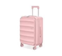 4mytu Lite Bagage à main spacieux et léger en polycarbonate avec serrure TSA, 55,9 cm, Rose poudré, Bagage extensible à coque rigide PC avec roulettes pivotantes
