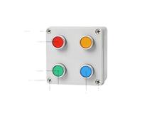 4P Four Position Cover Push Button Control Box Emergency Stop Momentary Reset Start Stop Proof Enclosure NWPNLXEA(4P Flat-2)