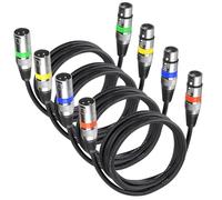 4Pack Câble Dmx 3 Broches 3m Cables Xlr Male Femelle, Lot Xlr Cable Dmx 3m Cable Contrôleur Dmx Plug Xlr Audio Connector 3 Pins, Câble Xlr to Xlr Fiche Pour Microphone Fil Xlr ou Cable Xlr Eclairage
